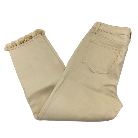 NWOT Talbots Tassel Crop Denim Pants 10 Cream - Picture 11 of 16